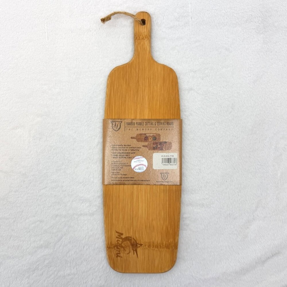 Bamboo Paddle Cutting & Serving Board MLB Miami Marlins Logo